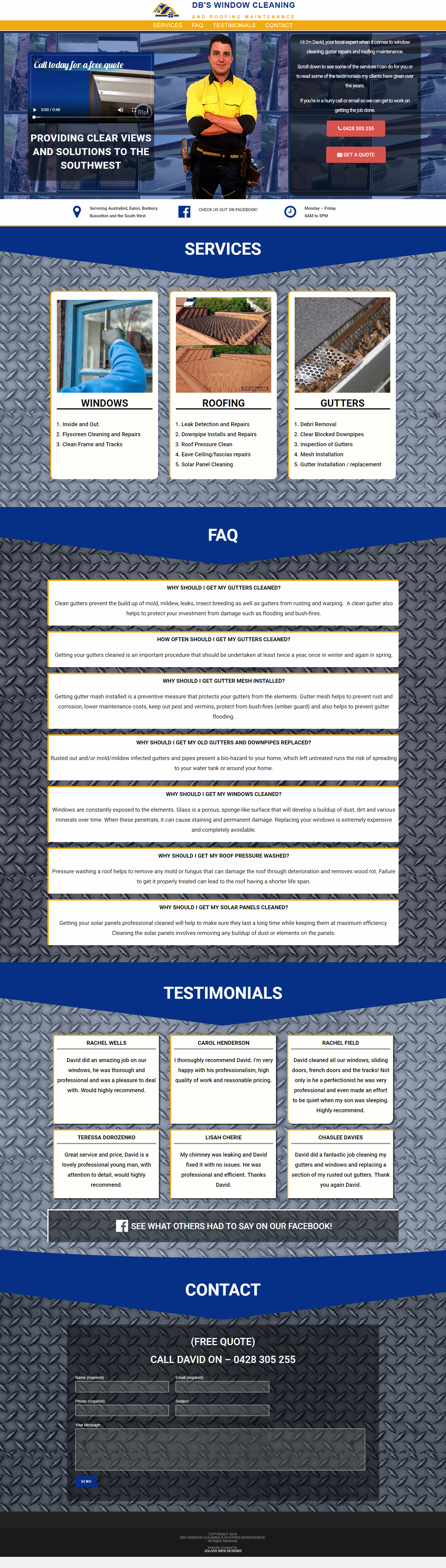 DBS WINDOW ROOFING WEBSITE PORTFOLIO IMAGE